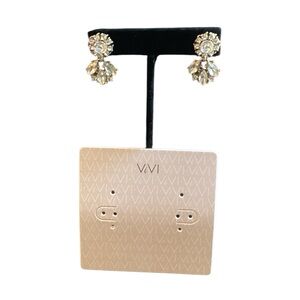 NWT ViVI Gold Clear Crystal Earrings